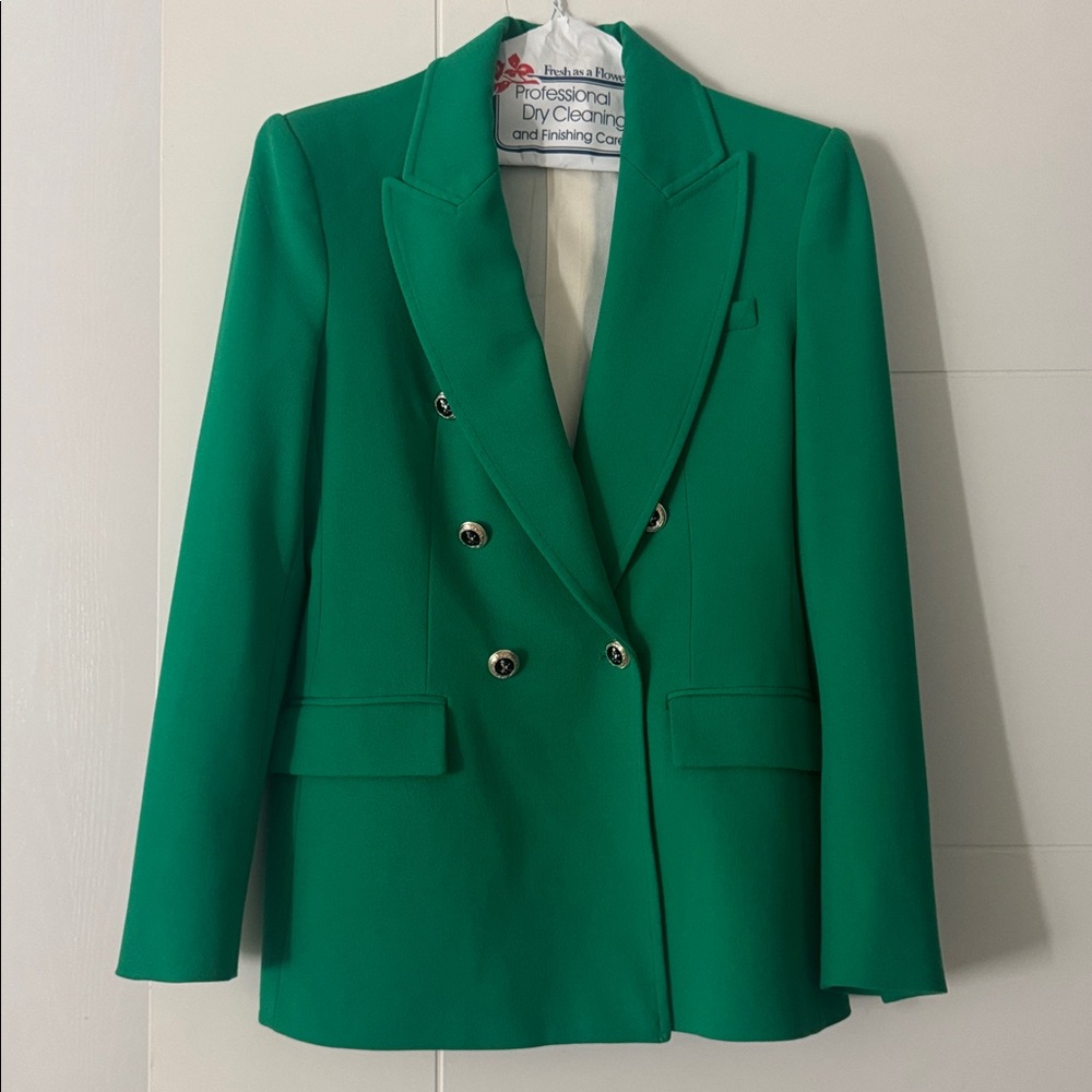 Zara Green Double-Breasted Blazer